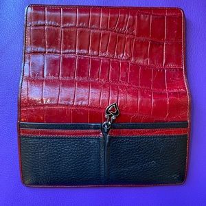 BRIGHTON WALLET. Black and Red. Used.